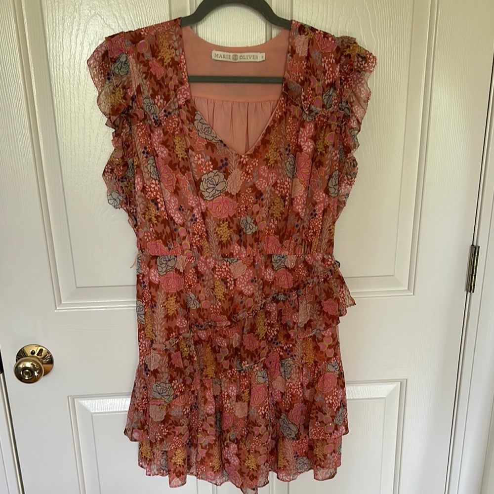 Marie Oliver Floral Ruffle Dress